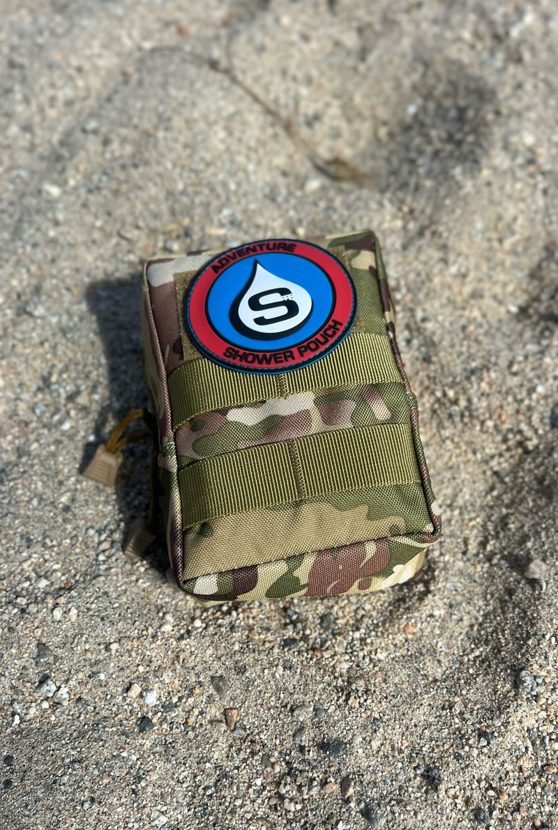 Load image into Gallery viewer, Tactical Molle Zipper Bag + Adventure Sampler Kit: 4 Shower Pouches, 1 Hand Sanitizer (80%), and 1 Deodorant