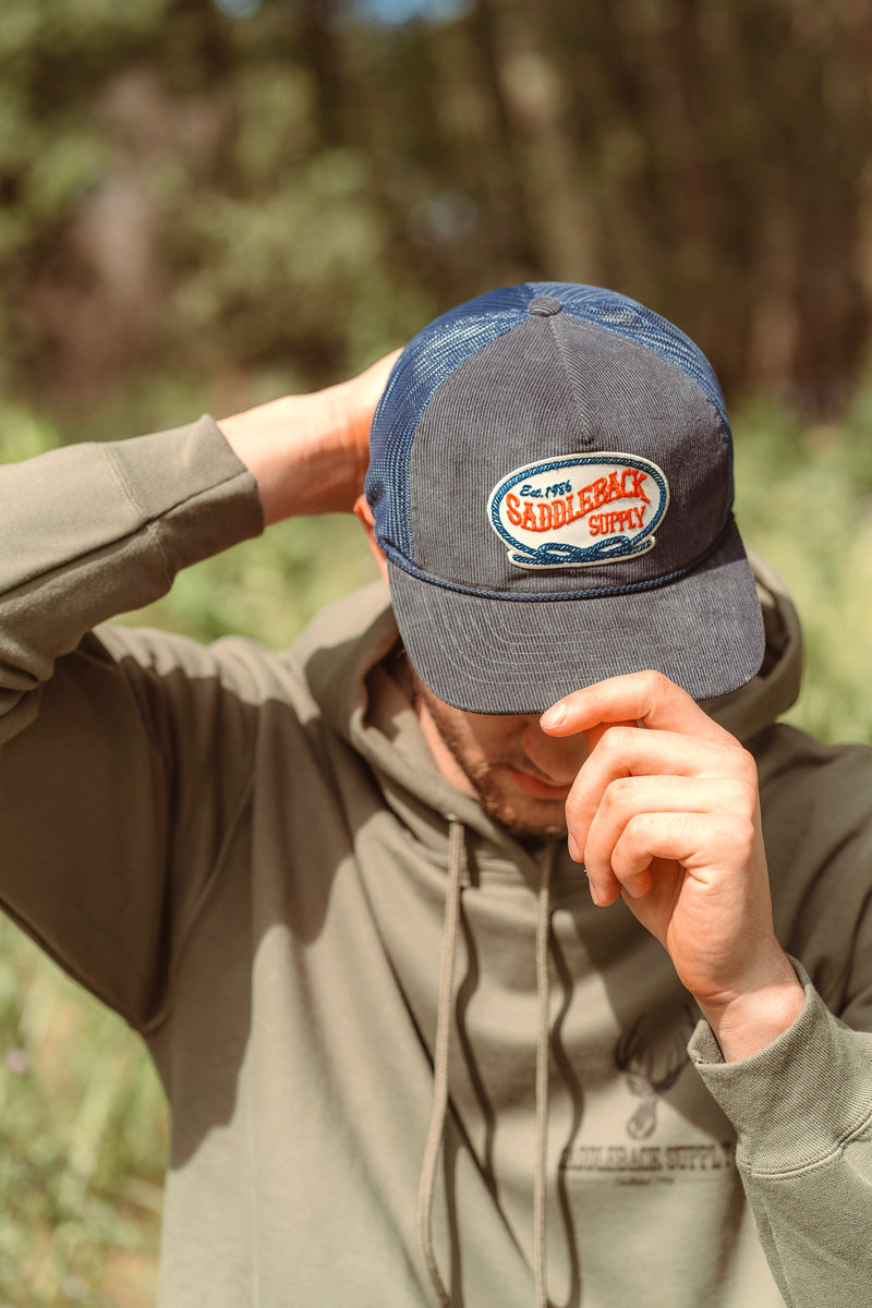 Load image into Gallery viewer, Retro Patch Unstructured Corduroy Hat