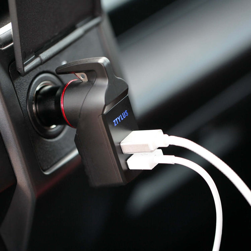 Load image into Gallery viewer, USB Car Charger Emergency Tool (Black)