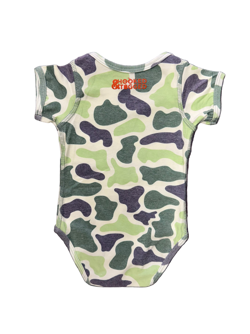 Load image into Gallery viewer, “My Dad Shoots Bigger Bucks Than Your Dad" Onesie