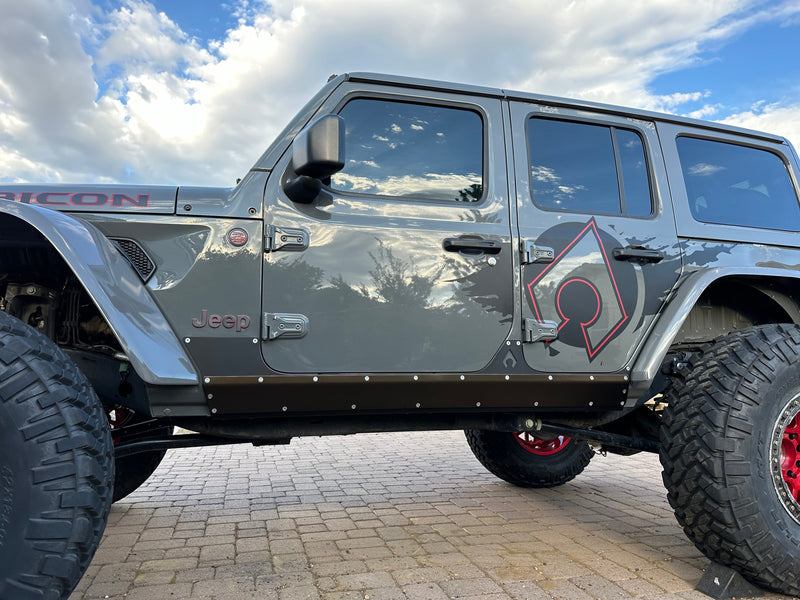 Load image into Gallery viewer, JLU Boatside Steel & Aluminum Rocker Armor