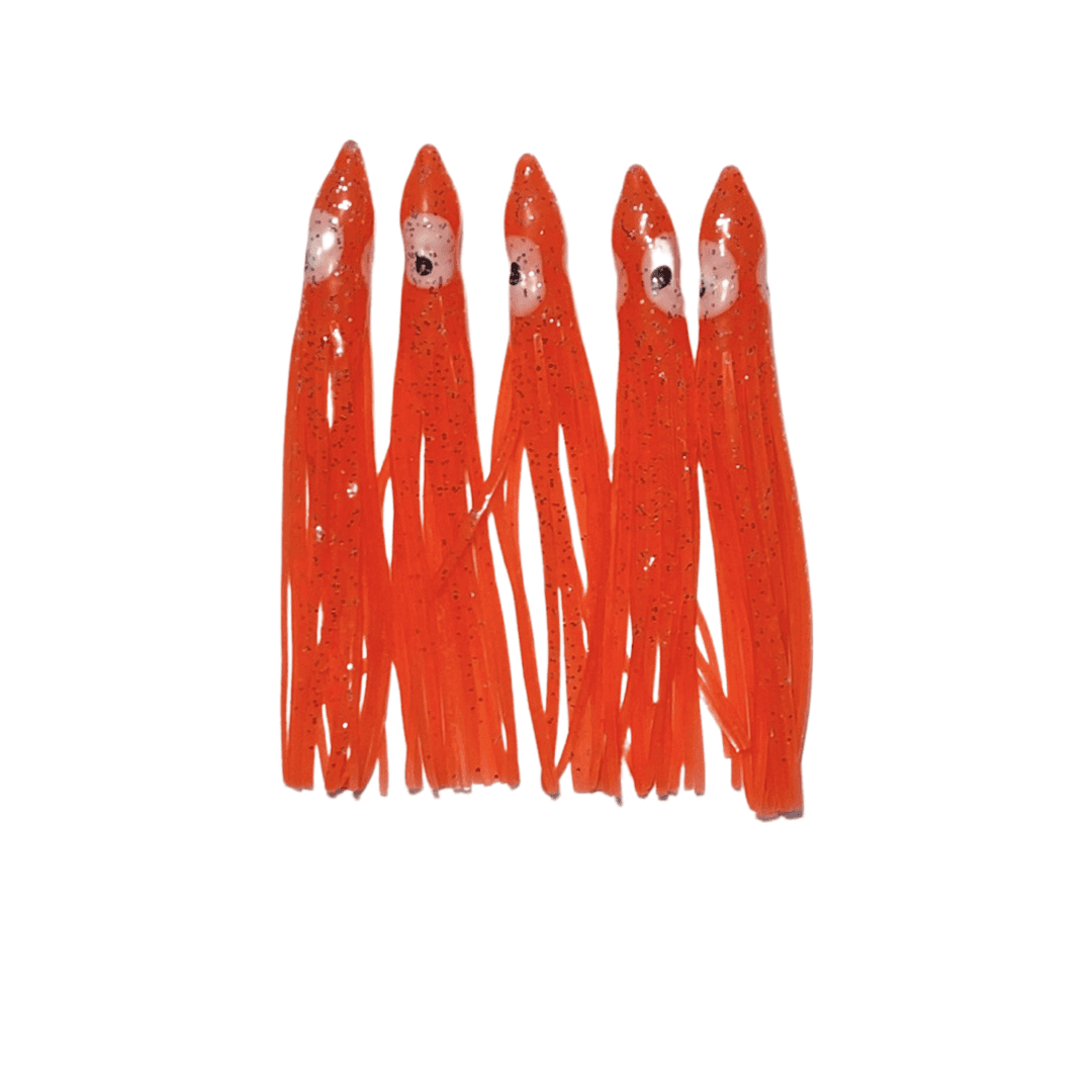 "Orange Sherbet" Hoochie Squid Skirts (5x PACK) 3.5" - Skoutley Outdoors LLC