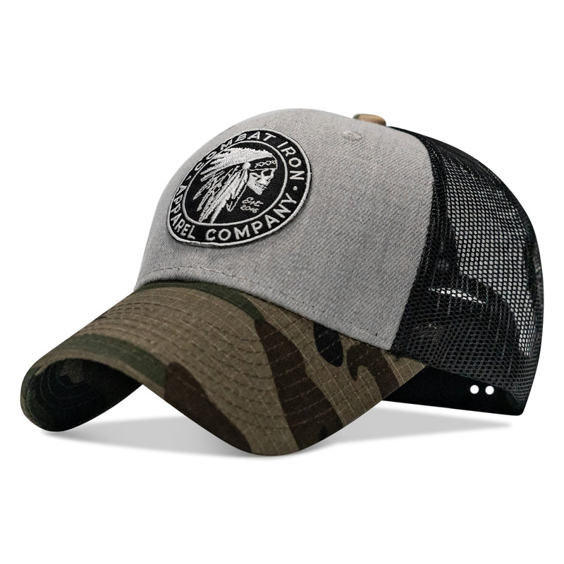 Load image into Gallery viewer, Indian Chief Skull Patch Snapback