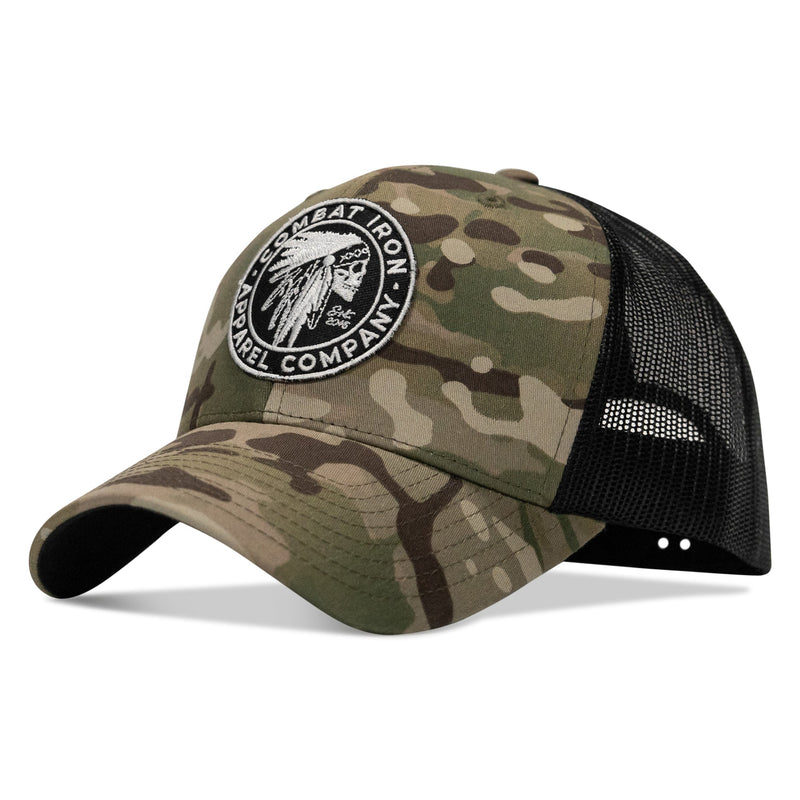 Load image into Gallery viewer, Indian Chief Skull Patch Snapback