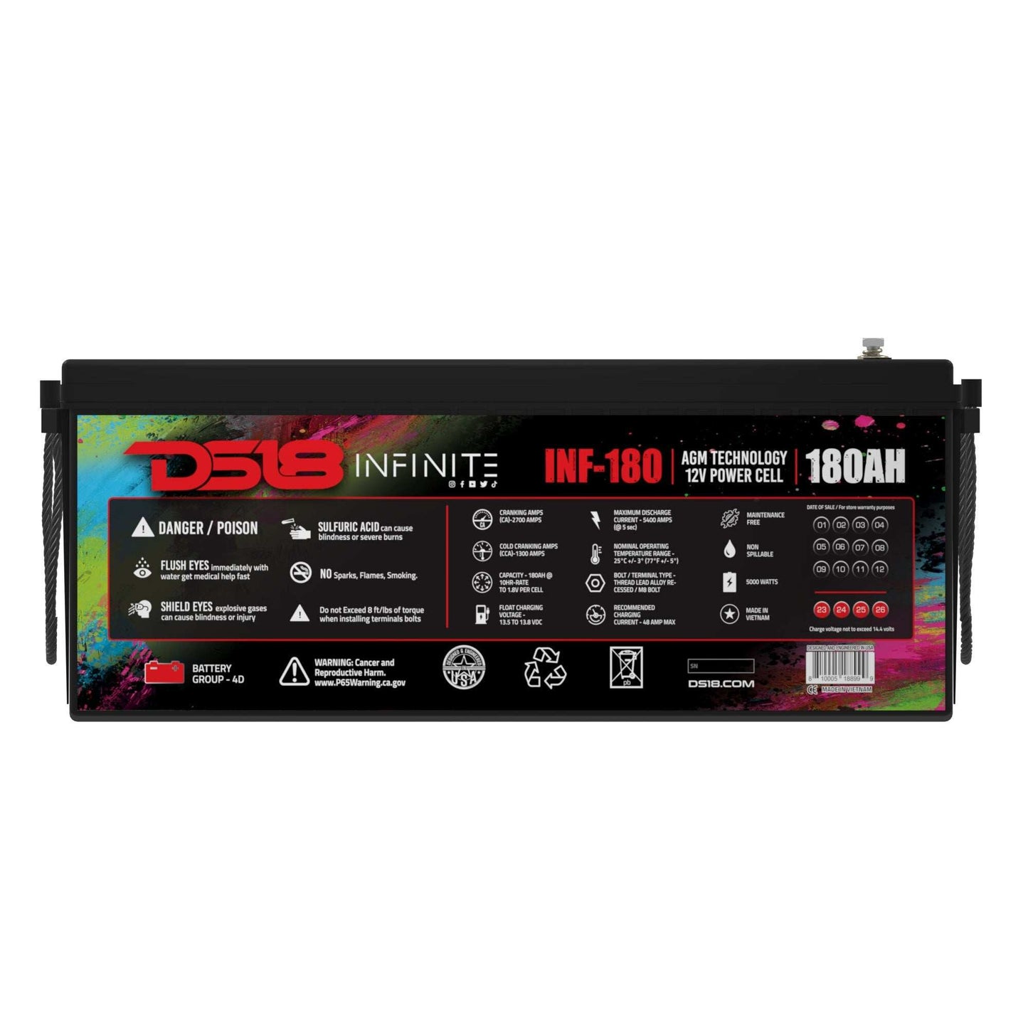 INFINITE 180 AH AGM Power Cell Battery - Skoutley Outdoors LLC