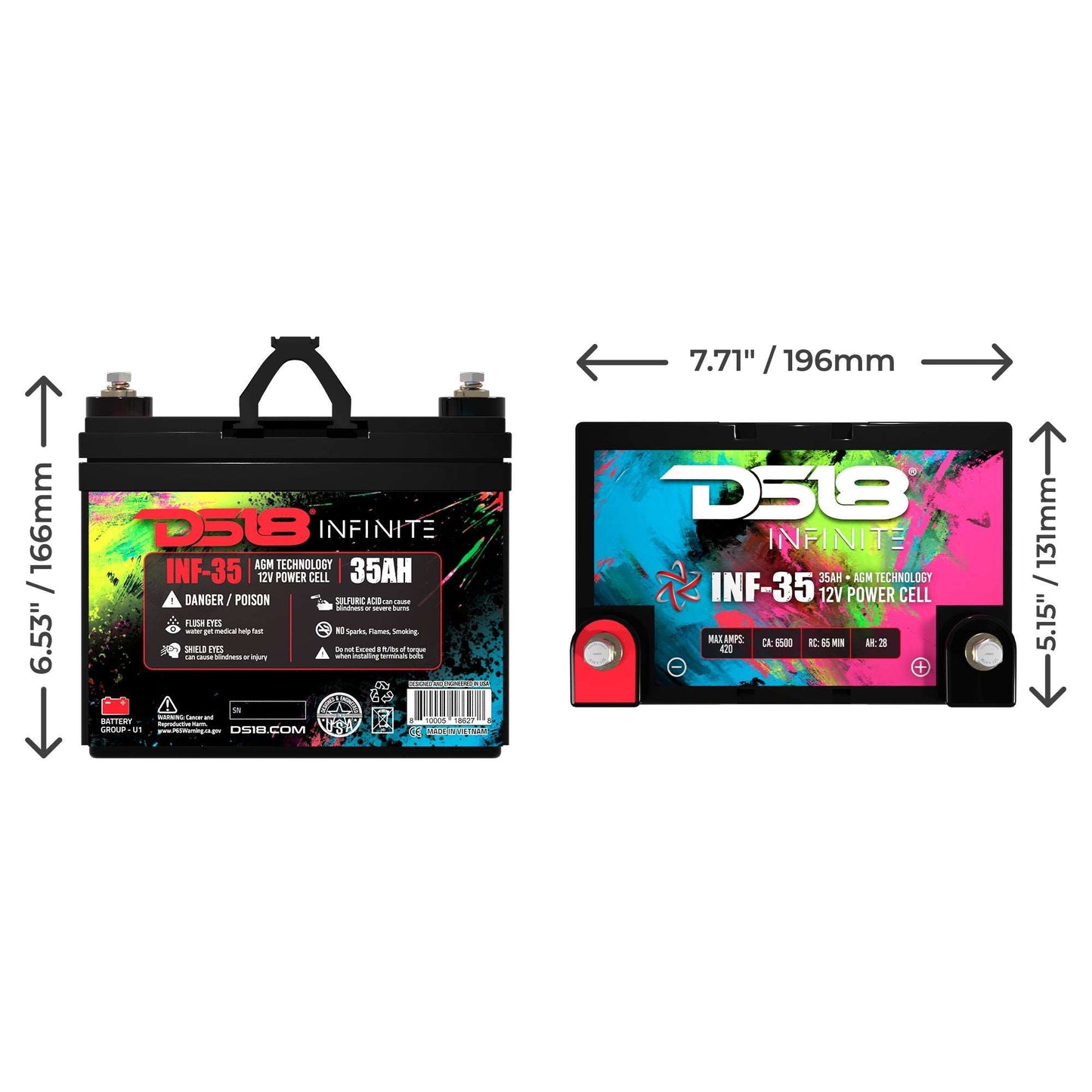 INF-35AH INFINITE 35 AH 1250 Watts AGM Power Cell 12 Volt Battery - Skoutley Outdoors LLC