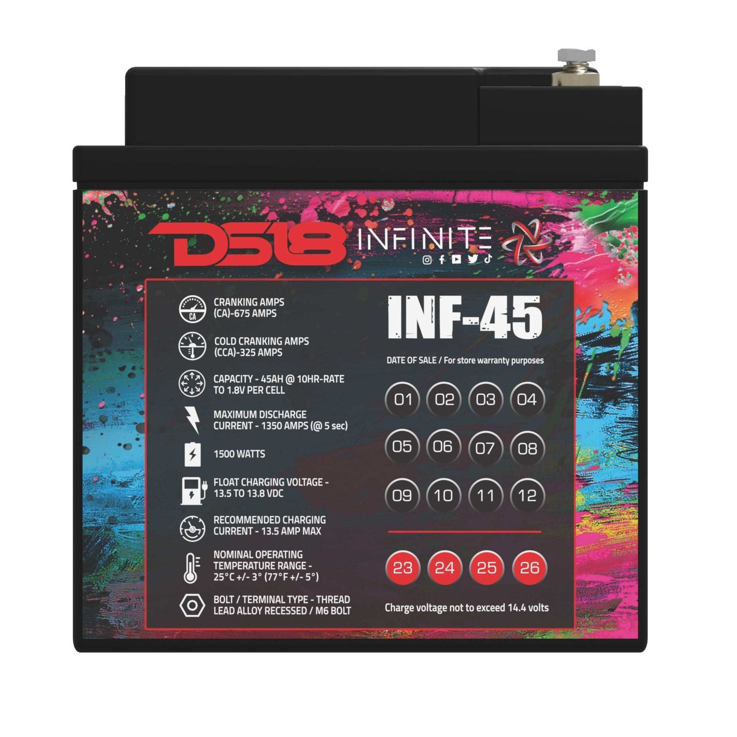 INFINITE 45 AH AGM Power Cell Battery - Skoutley Outdoors LLC