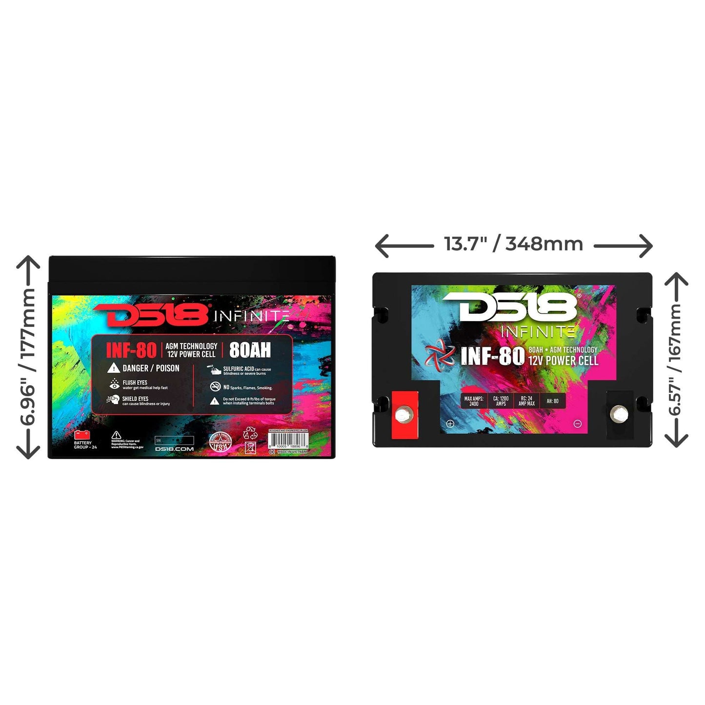 INF-80AH INFINITE 80 AH 2300 Watts AGM Power Cell 12 Volt Battery - Skoutley Outdoors LLC