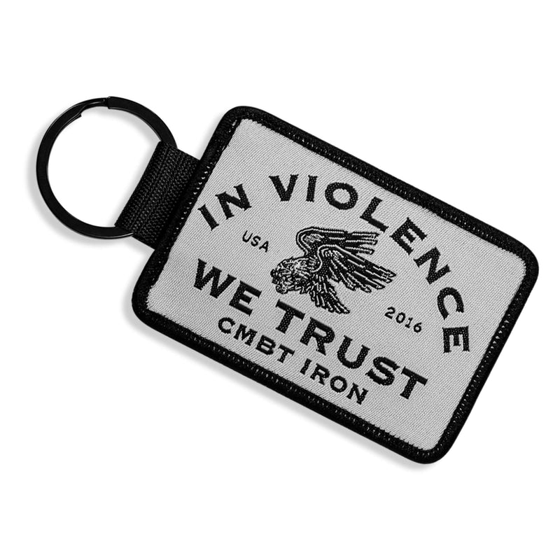 Load image into Gallery viewer, In Violence We Trust Flight Tag Keychain