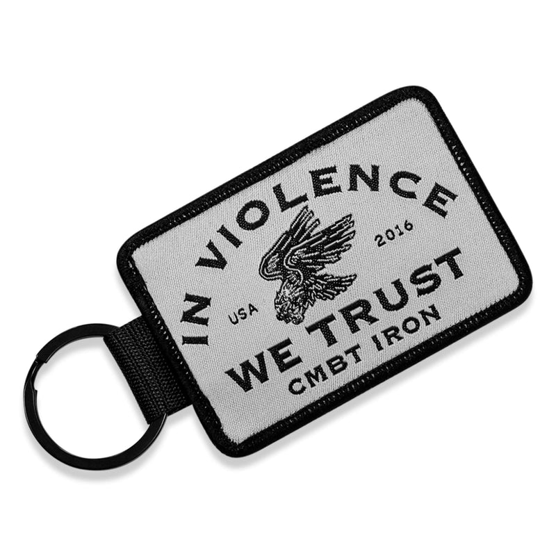 Load image into Gallery viewer, In Violence We Trust Flight Tag Keychain