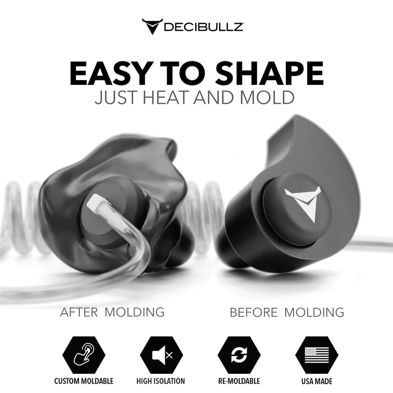 Load image into Gallery viewer, Custom Moldable Isolation Earpiece for Clear Tube, Radio, Surveillance, and Communication Headsets