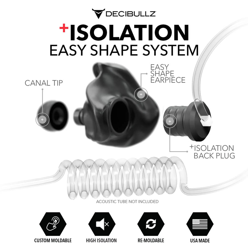 Load image into Gallery viewer, Custom Moldable Isolation Earpiece for Clear Tube, Radio, Surveillance, and Communication Headsets