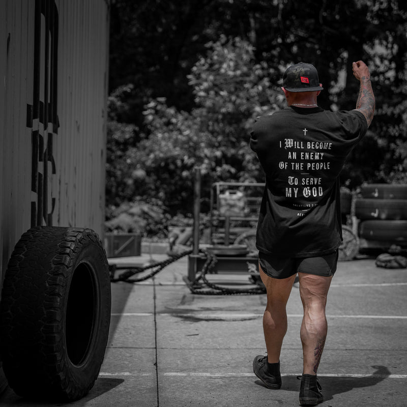 Load image into Gallery viewer, I Will Become An Enemy To The People Heavyweight Men's T-Shirt