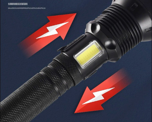 Load image into Gallery viewer, High Lumen Super Bright LED Rechargeable Tactical P90 Flashlight