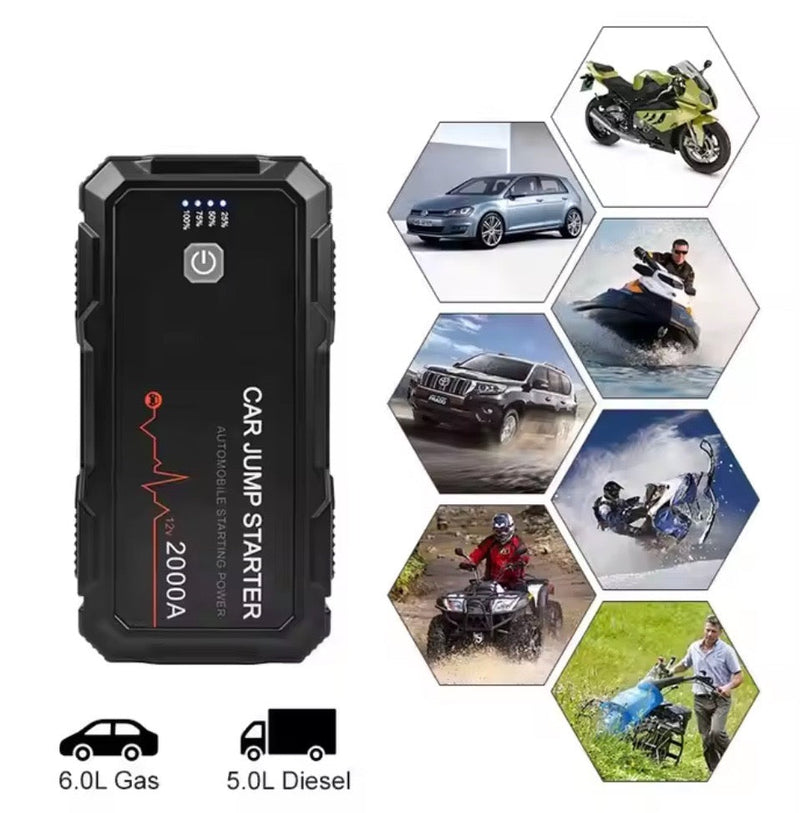 Load image into Gallery viewer, 2000A Car Jump Starter Booster Jumper Box Power Bank Battery Charger Portable US