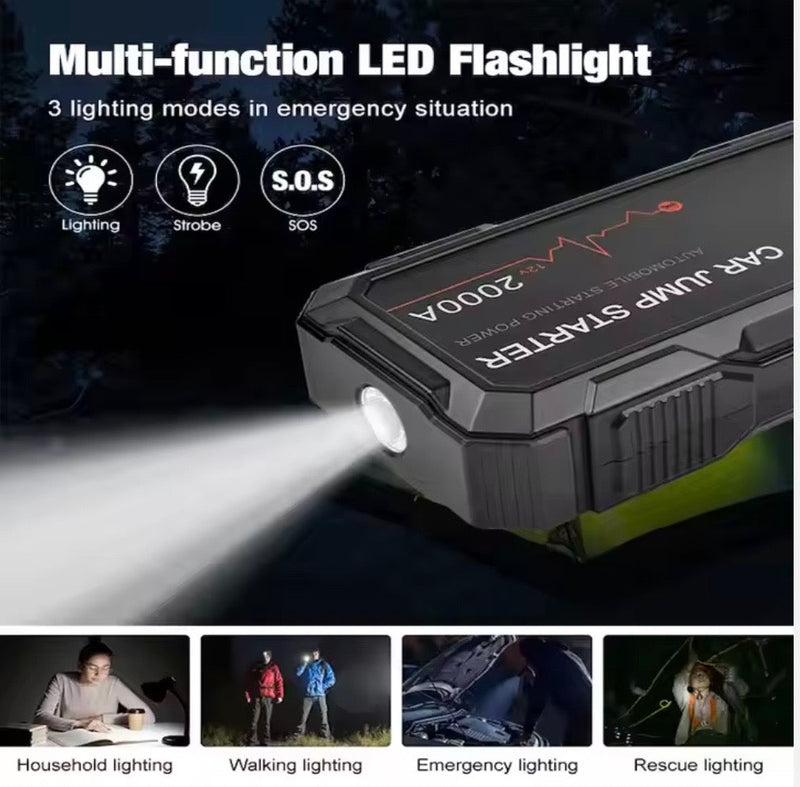 Load image into Gallery viewer, 2000A Car Jump Starter Booster Jumper Box Power Bank Battery Charger Portable US