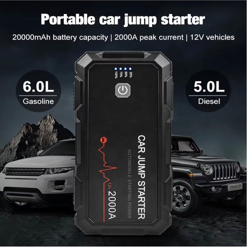 Load image into Gallery viewer, 2000A Car Jump Starter Booster Jumper Box Power Bank Battery Charger Portable US