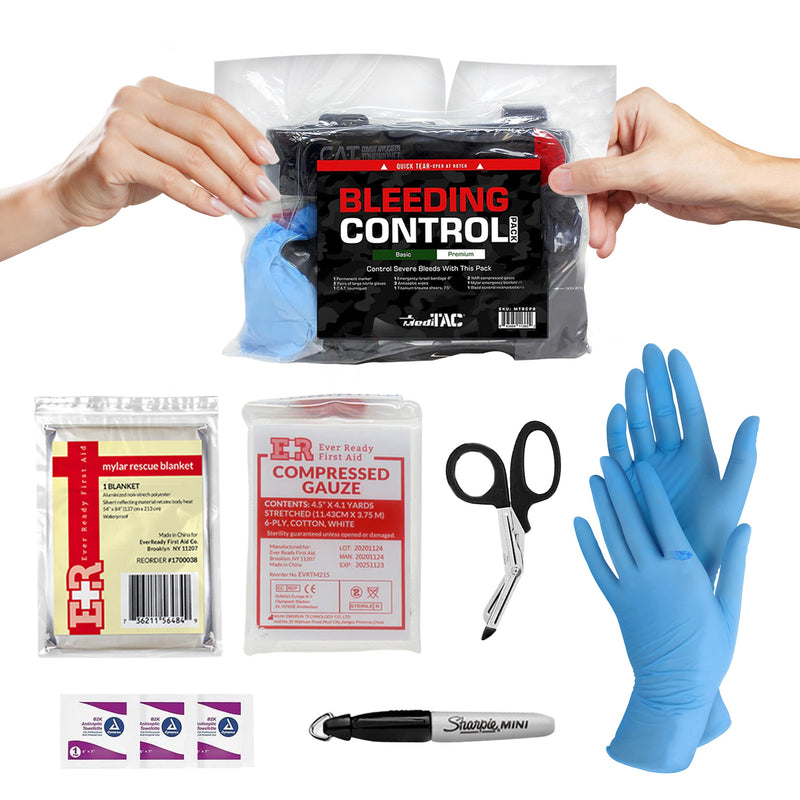 Load image into Gallery viewer, Bleeding Control Kit - 4 Vacuum Sealed Kits in Plastic Case