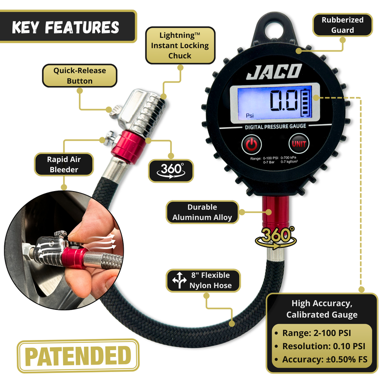 Load image into Gallery viewer, ElitePro-X Digital Tire Pressure Gauge with Lightning™ Chuck