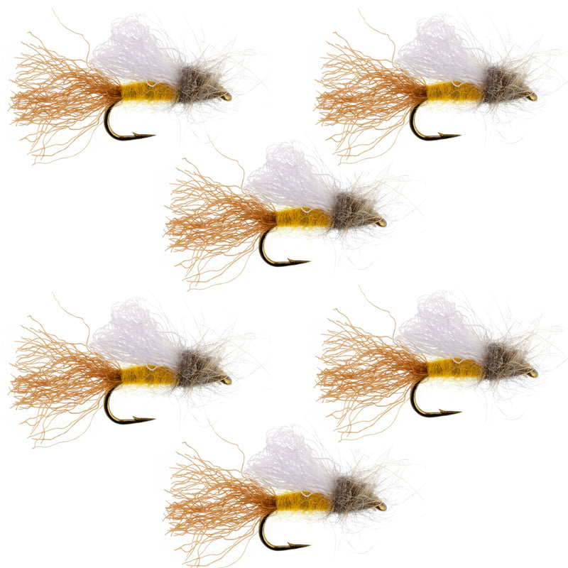 Load image into Gallery viewer, Amber Iris Caddis Emerger Caddis Trout Dry Fly - 6 Flies Hook Size 14