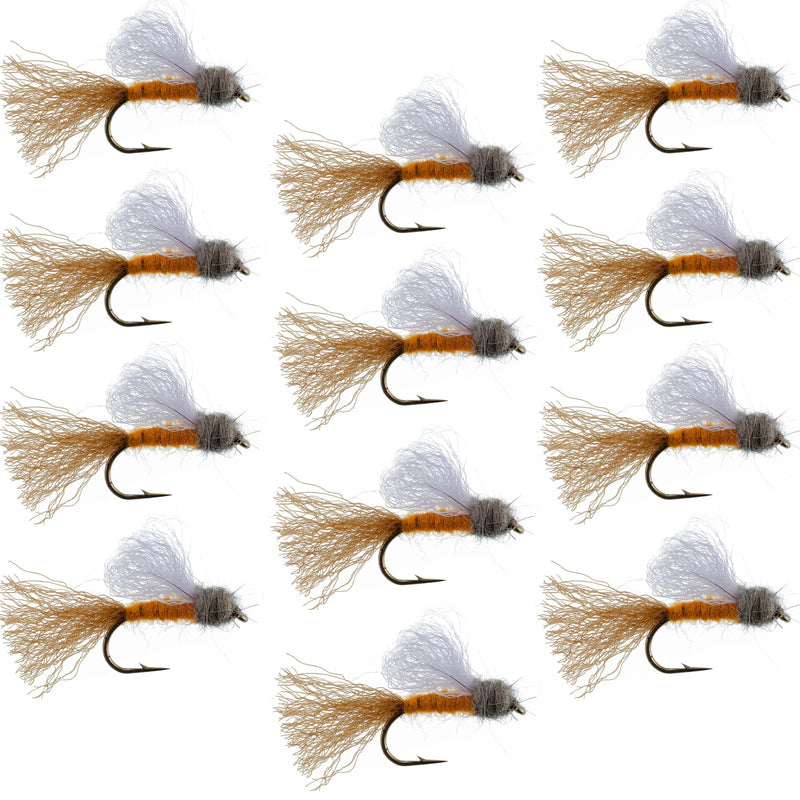 Load image into Gallery viewer, Orange Iris October Caddis Emerger Caddis Trout Dry Fly - 12 Flies Hook Size 8