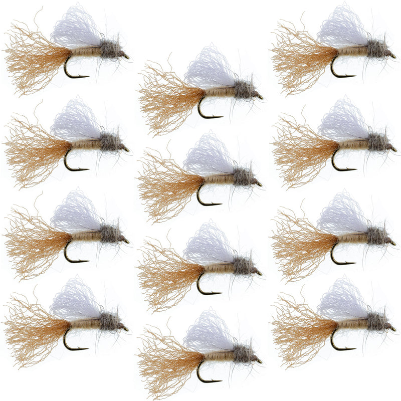 Load image into Gallery viewer, Tan Iris Caddis Emerger Caddis Trout Dry Fly - 12 Flies Hook Size 14