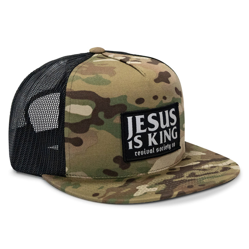 Load image into Gallery viewer, Jesus Is King Patch Flatbill Hat