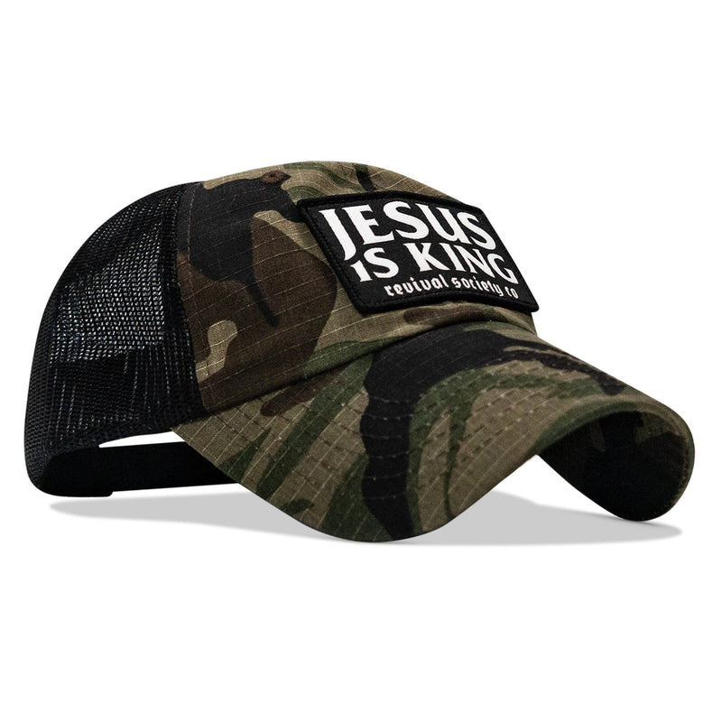 Load image into Gallery viewer, Jesus Is King Patch Tactical Ripstop Mesh Snapback Hat