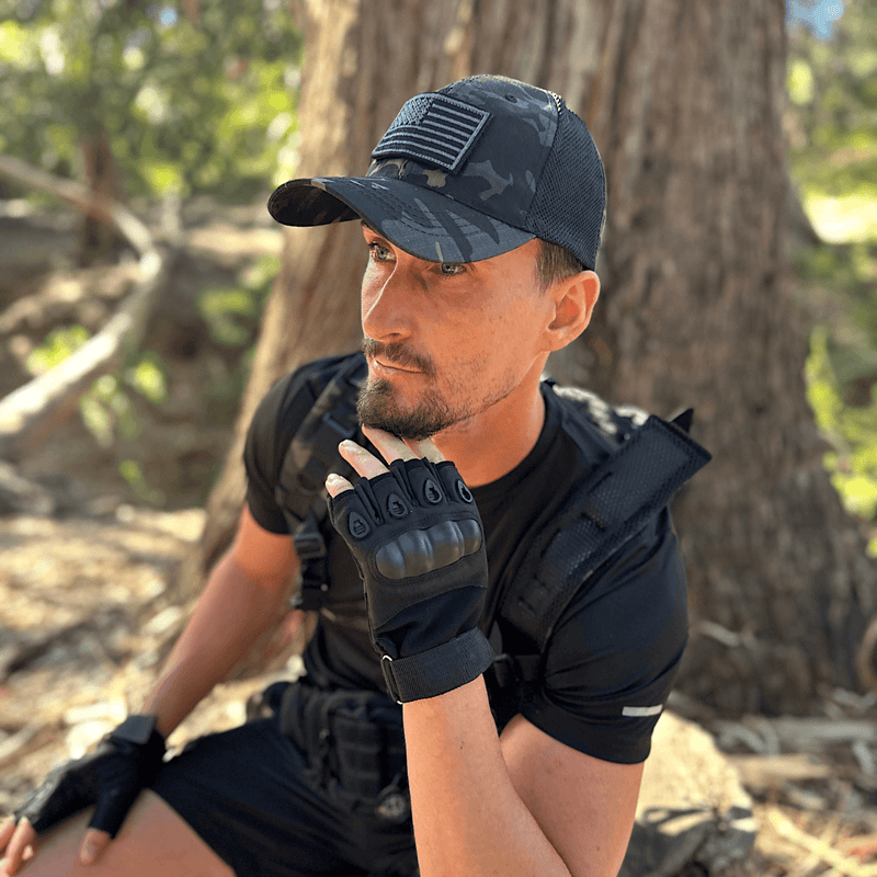 Load image into Gallery viewer, Tactical-Style Patch Hat with Adjustable Strap