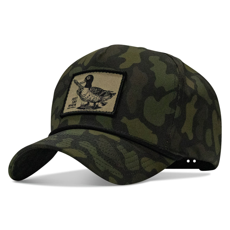Load image into Gallery viewer, Just Say When Patch 5 Pannel Rope Snapback