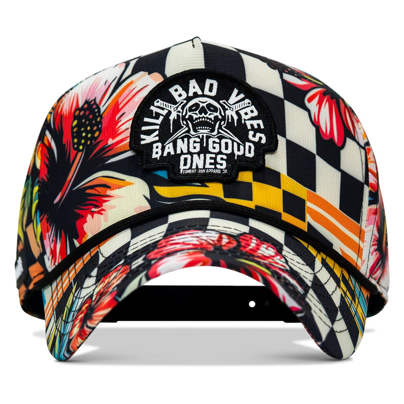 Load image into Gallery viewer, Kill Bad Vibes Skull Weekender Rope Snapback Hat
