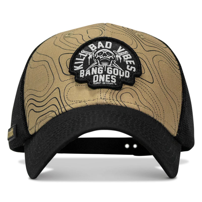 Load image into Gallery viewer, Kill Bad Vibes Skull Patch Original Ripstop Snapback Hat