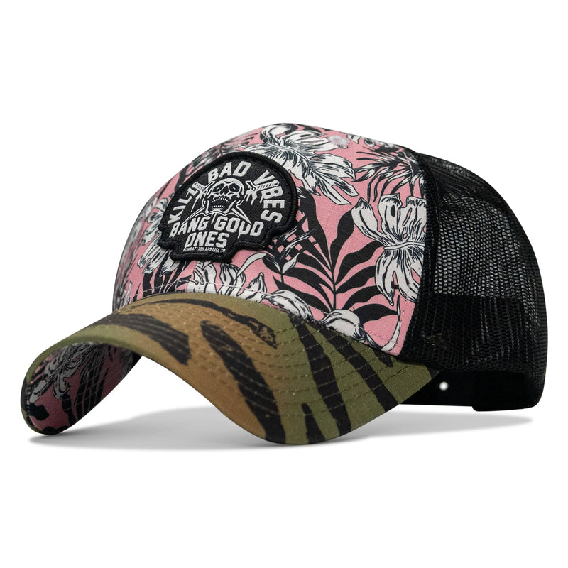 Load image into Gallery viewer, Kill Bad Vibes Skull Patch Original Ripstop Snapback Hat