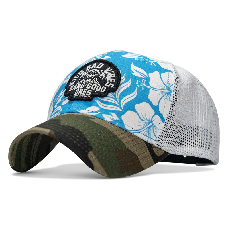 Load image into Gallery viewer, Kill Bad Vibes Skull Patch Original Ripstop Snapback Hat