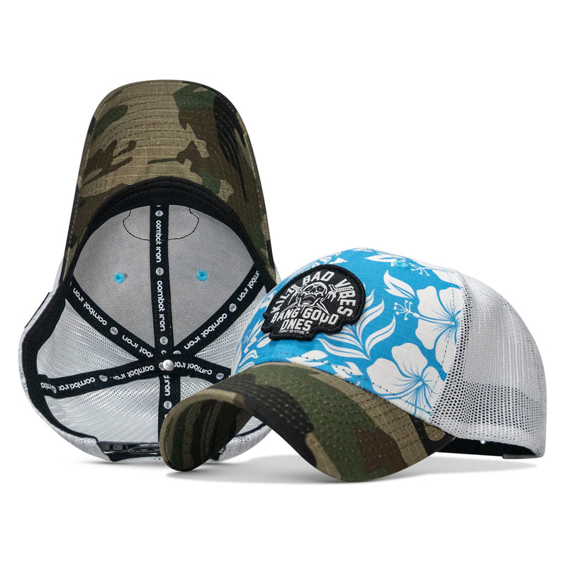 Load image into Gallery viewer, Kill Bad Vibes Skull Patch Original Ripstop Snapback Hat