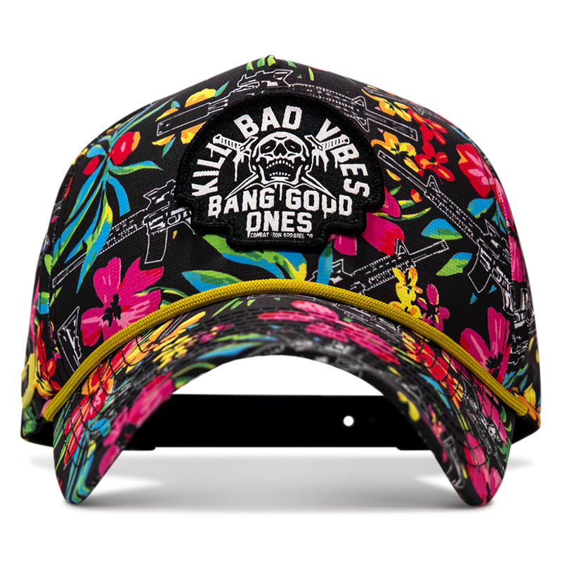Load image into Gallery viewer, Kill Bad Vibes Skull Weekender Rope Snapback Hat