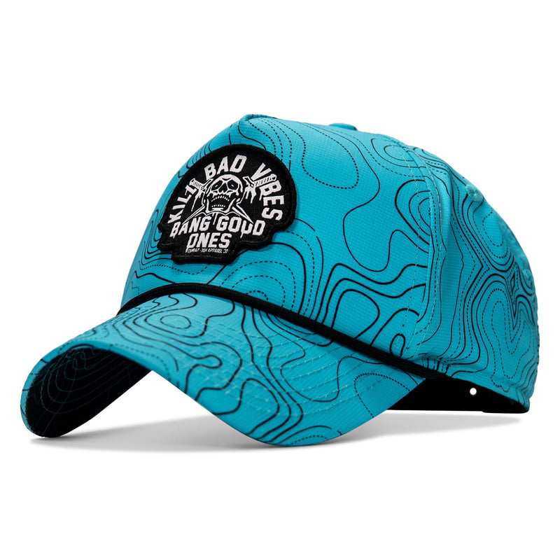 Load image into Gallery viewer, Kill Bad Vibes Skull Weekender Rope Snapback Hat