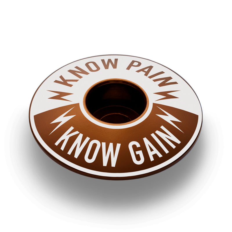 Load image into Gallery viewer, Know Pain Know Gain - Bicycle Headset Cap