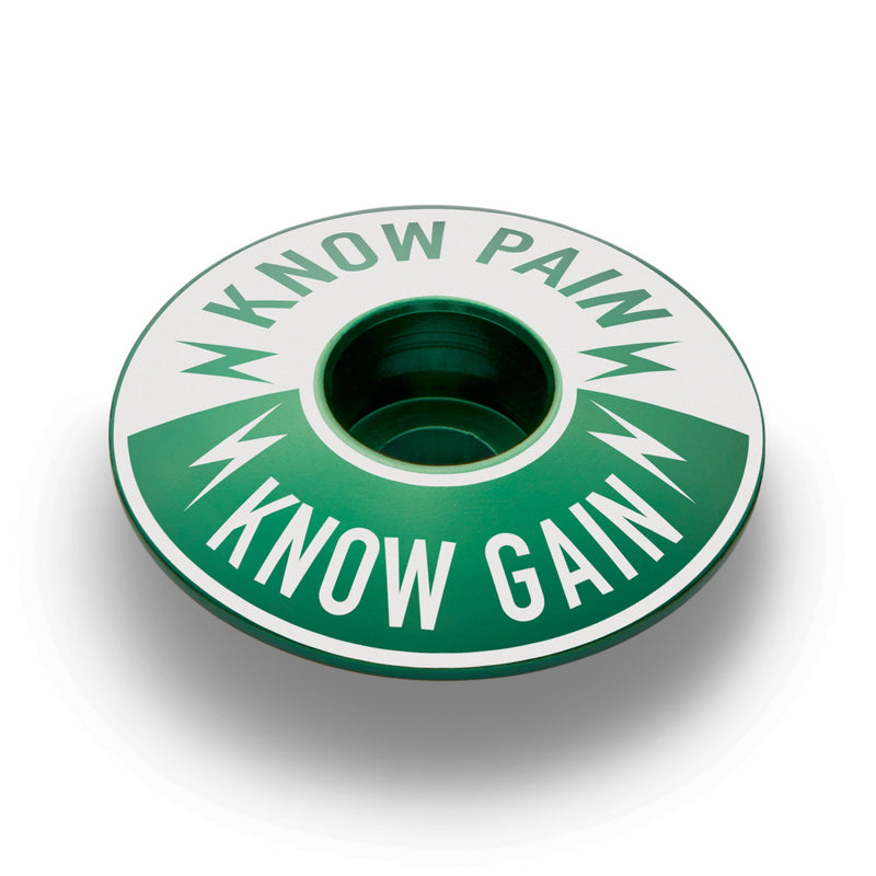 Load image into Gallery viewer, Know Pain Know Gain - Bicycle Headset Cap