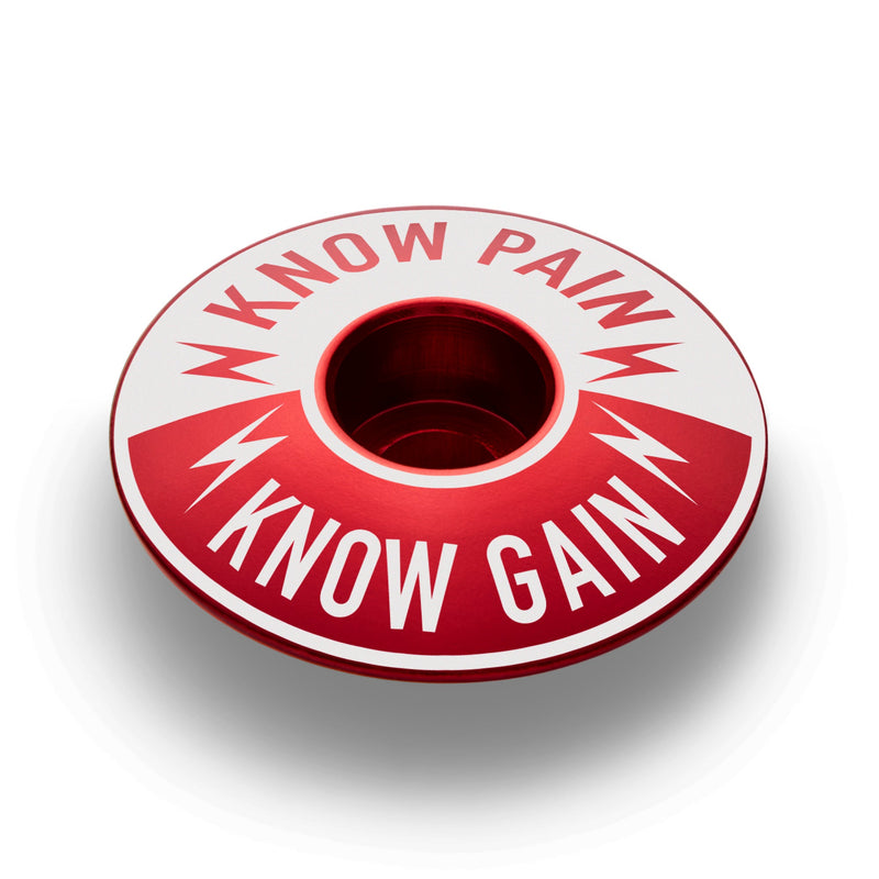 Load image into Gallery viewer, Know Pain Know Gain - Bicycle Headset Cap