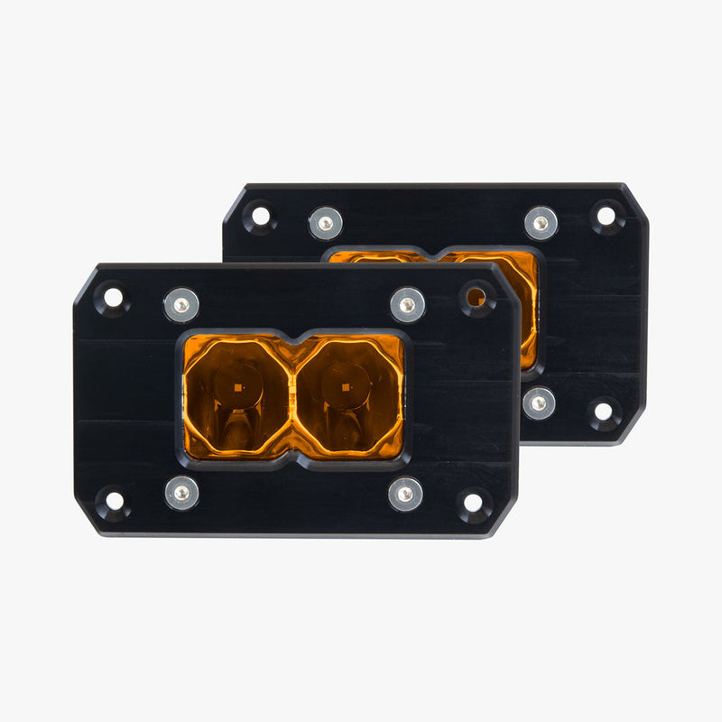 Load image into Gallery viewer, BA-2 Flush Mount Amber LED Pod Light - 2 Pack