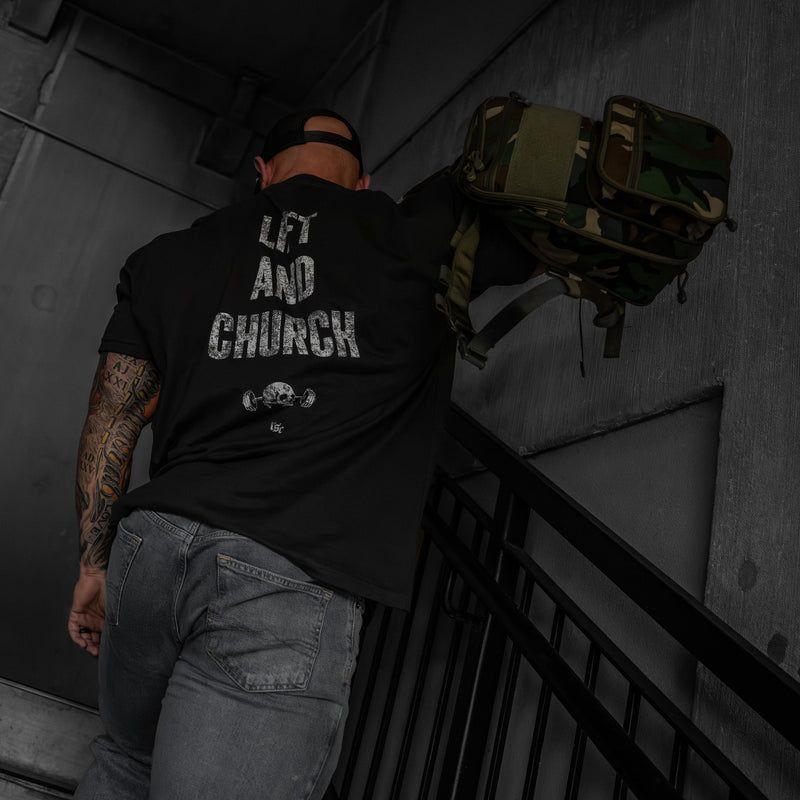 Load image into Gallery viewer, Lift And Church Men's T-Shirt