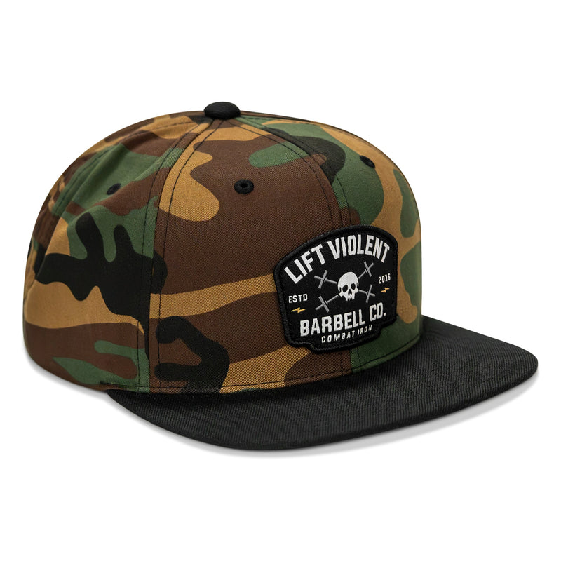 Load image into Gallery viewer, Lift Violent Barbell Co Patch Flatbill Snapback Hat