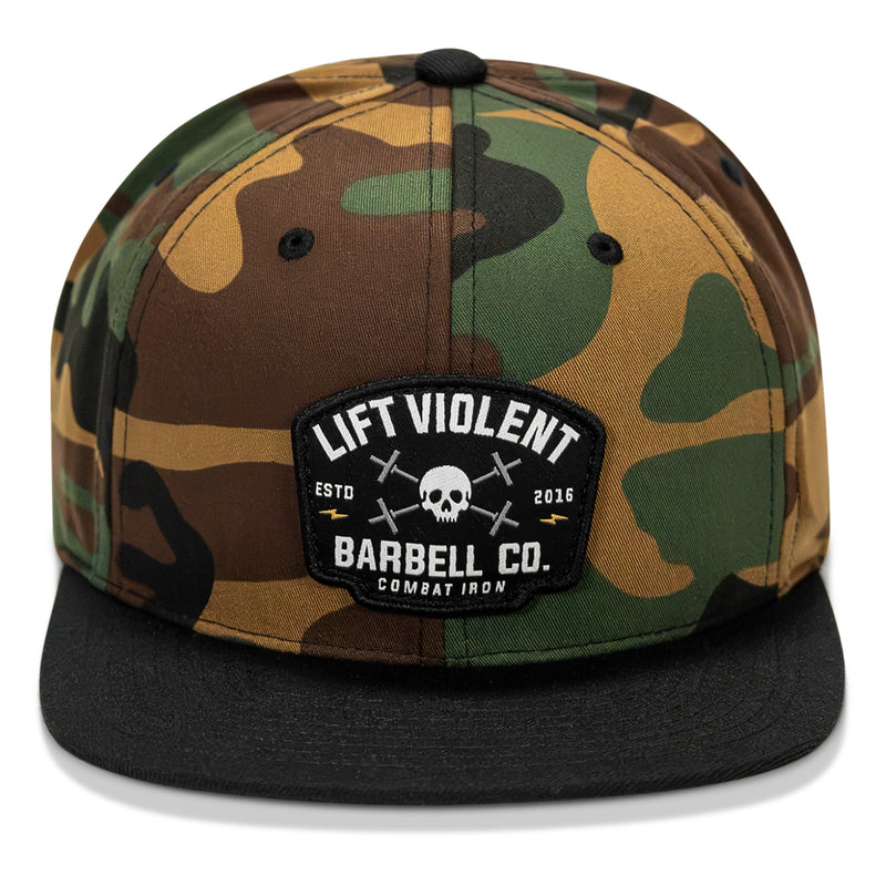 Load image into Gallery viewer, Lift Violent Barbell Co Patch Flatbill Snapback Hat