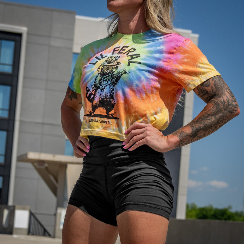 Load image into Gallery viewer, Lil Feral Raccoon Women's Crop T-Shirt
