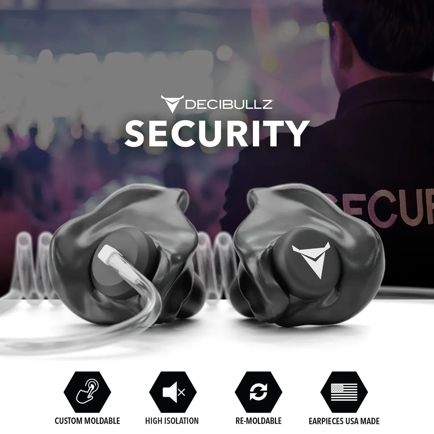 +Isolation Custom Molded Listen-Only Surveillance Acoustic Tube Headset