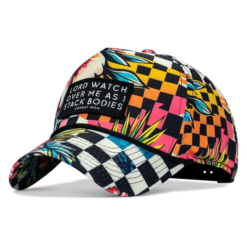 Load image into Gallery viewer, Lord Watch Over Me As I Stack Bodies Patch Waterproof Weekender Snapback