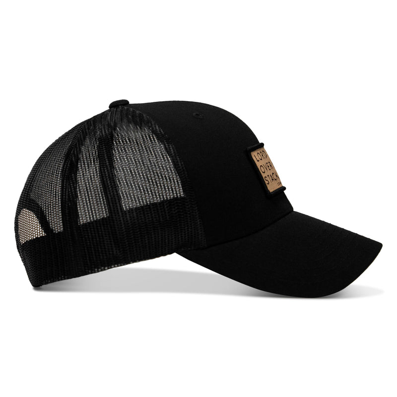 Load image into Gallery viewer, Lord Watch Over Me As I Stack Bodies Tan Patch Snapback Hat