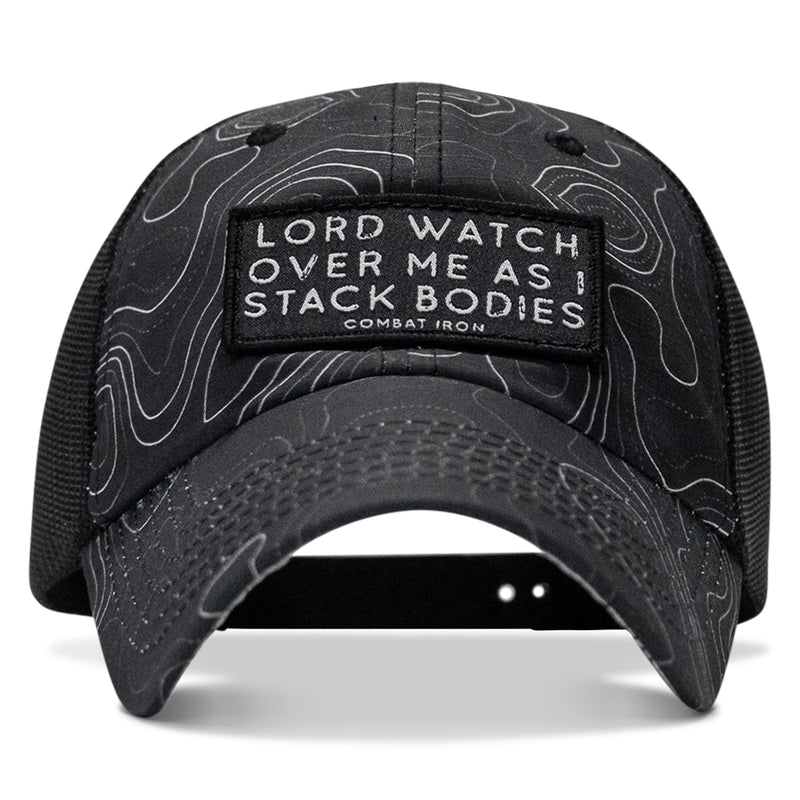 Load image into Gallery viewer, Lord Watch Over Me As I Stack Bodies Patch Tactical Ripstop Mesh Snapback Hat