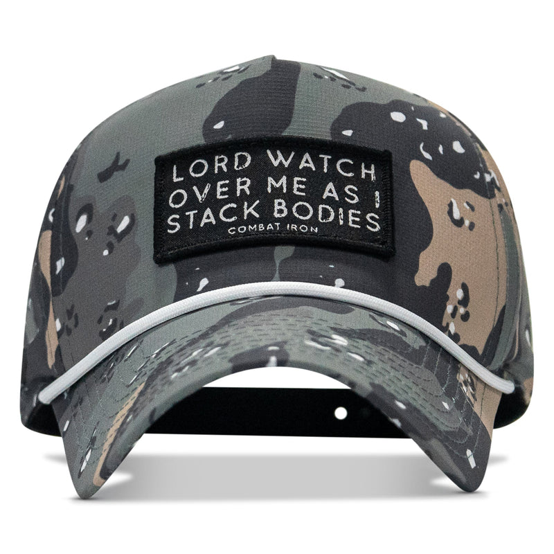 Load image into Gallery viewer, Lord Watch Over Me As I Stack Bodies Patch Waterproof Weekender Snapback
